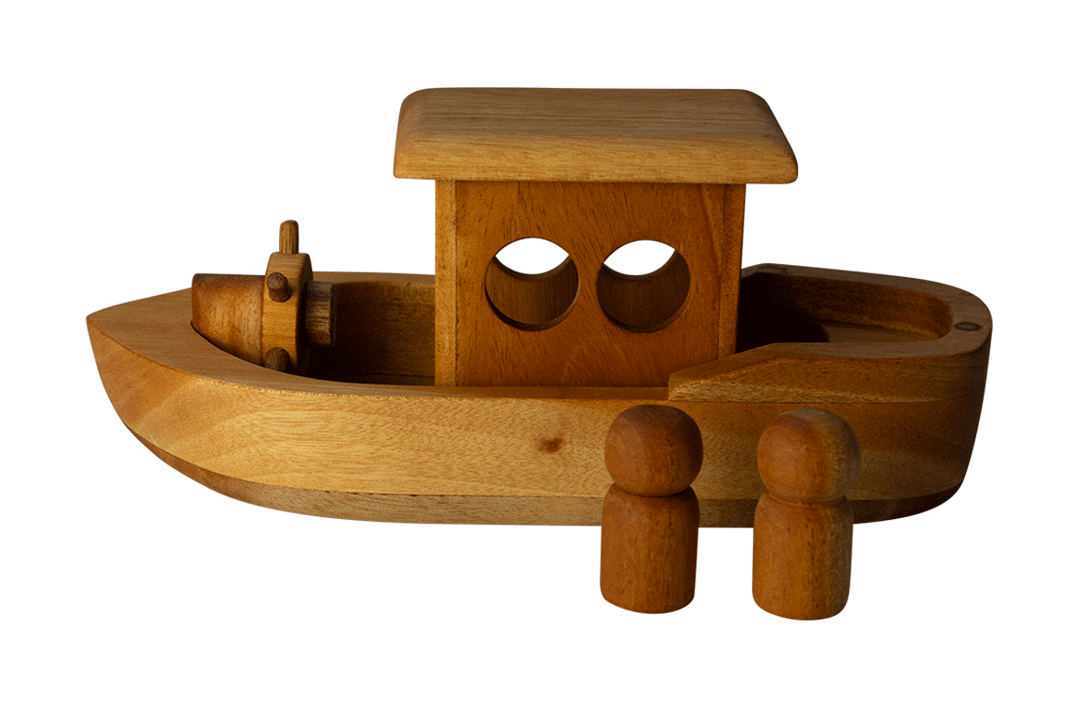 Wooden Peg Doll Tug Boat