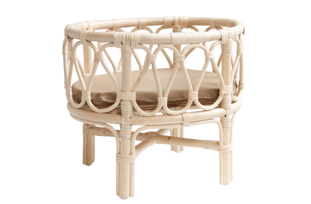 Rattan Children's Doll Crib