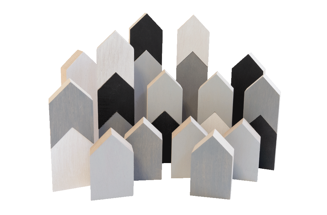 City Scape Wooden Achromatic Blocks 22pc