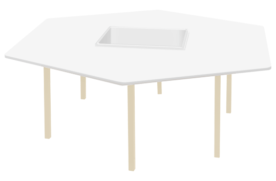 Melamine Hexagon Table With Tub