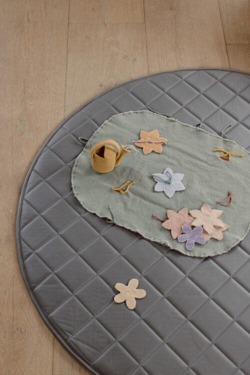 Round Quilted Playmat – Grey