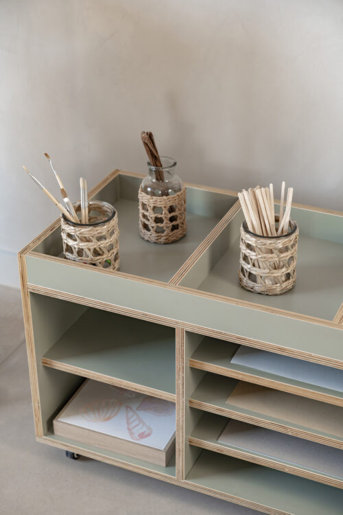 Glass and Rattan Vases 3pc