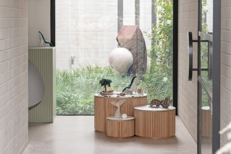 Oak Fluted Nesting Tables