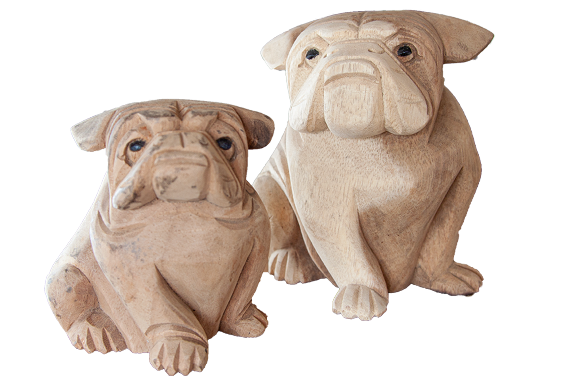 Small Wooden Bulldog Natural