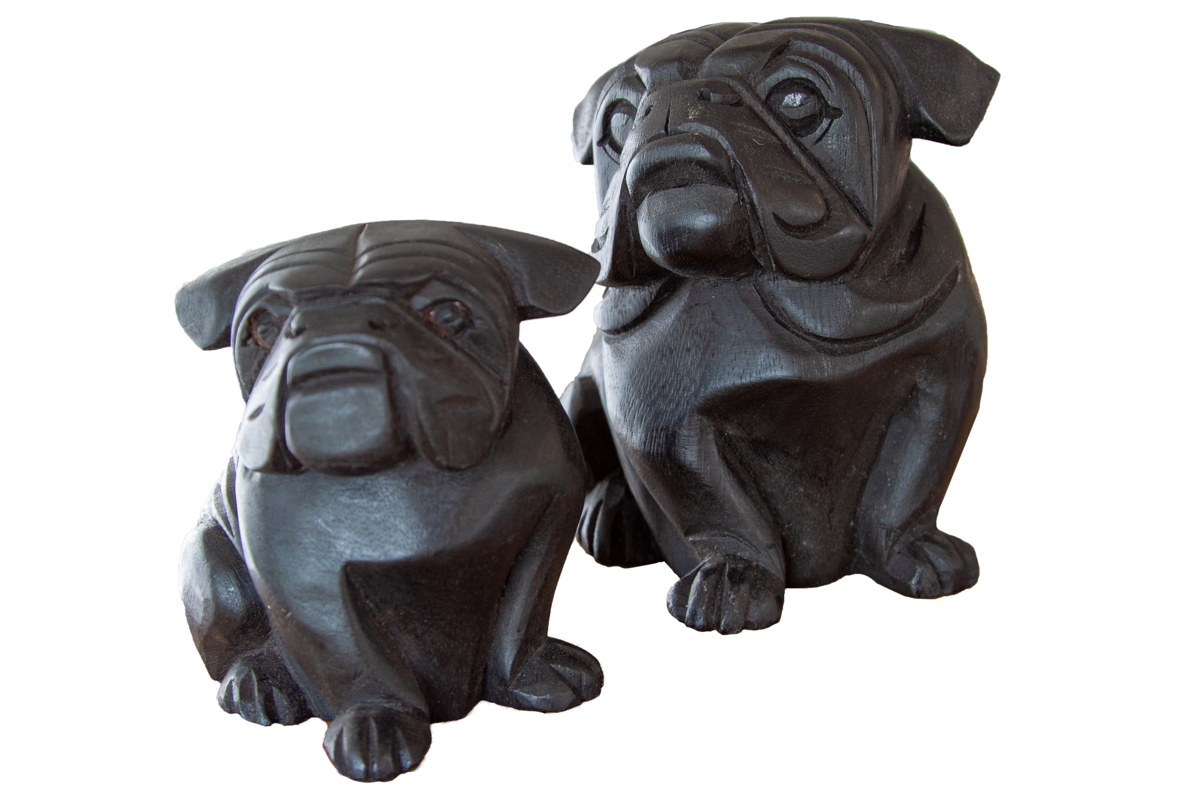 Small Wooden Bulldog Black