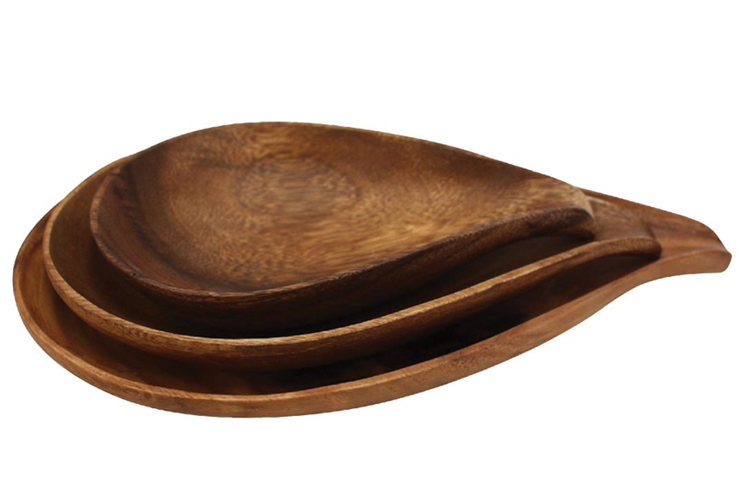 Acacia Tear Drop Bowl Large