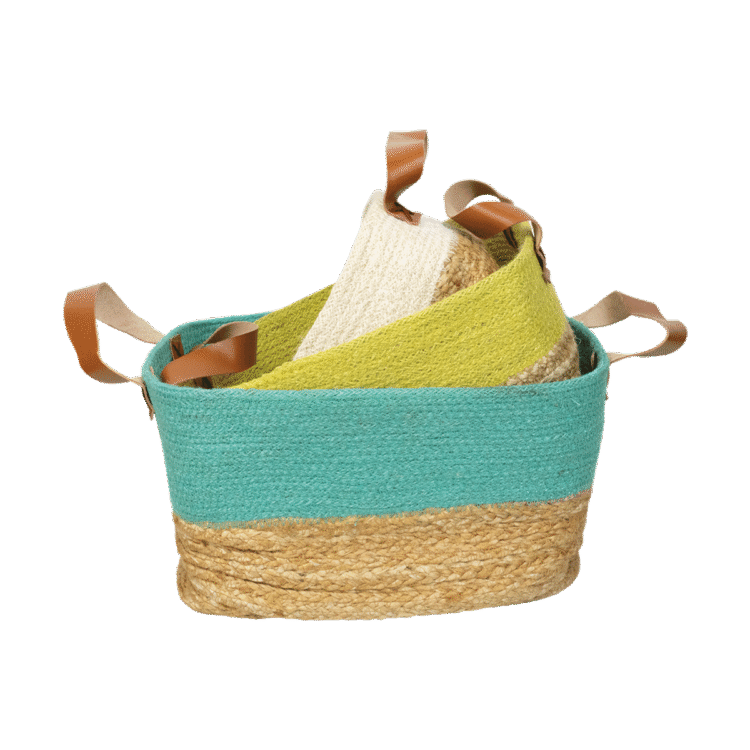 Hogla & Jute Braid Rectangle Basket 3pc