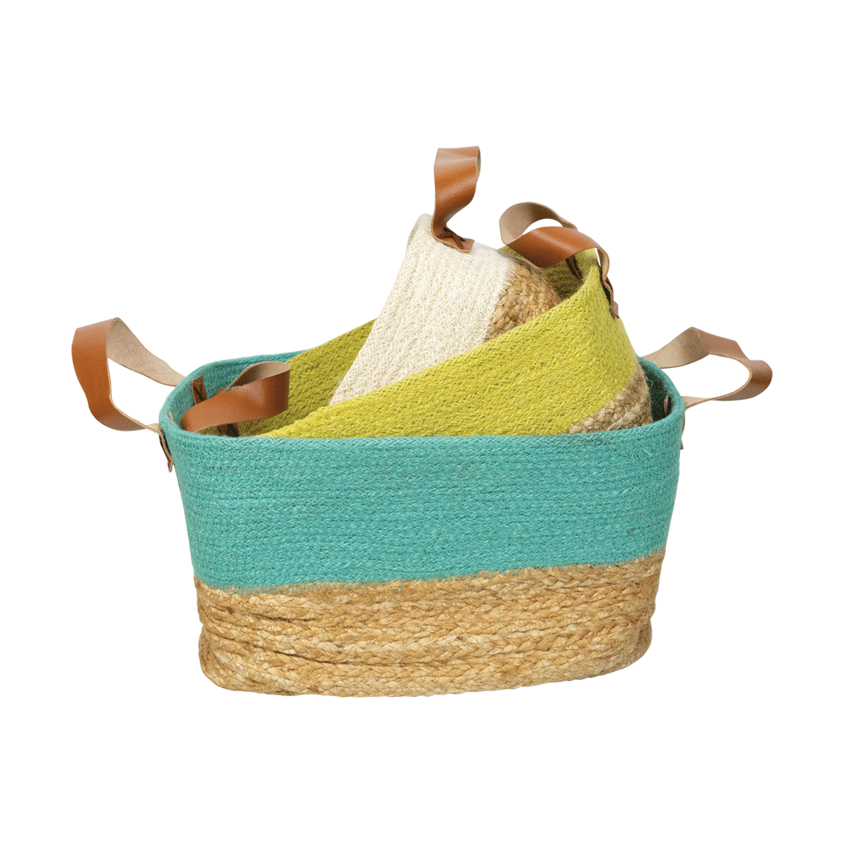 Hogla & Jute Braid Rectangle Basket 3pc