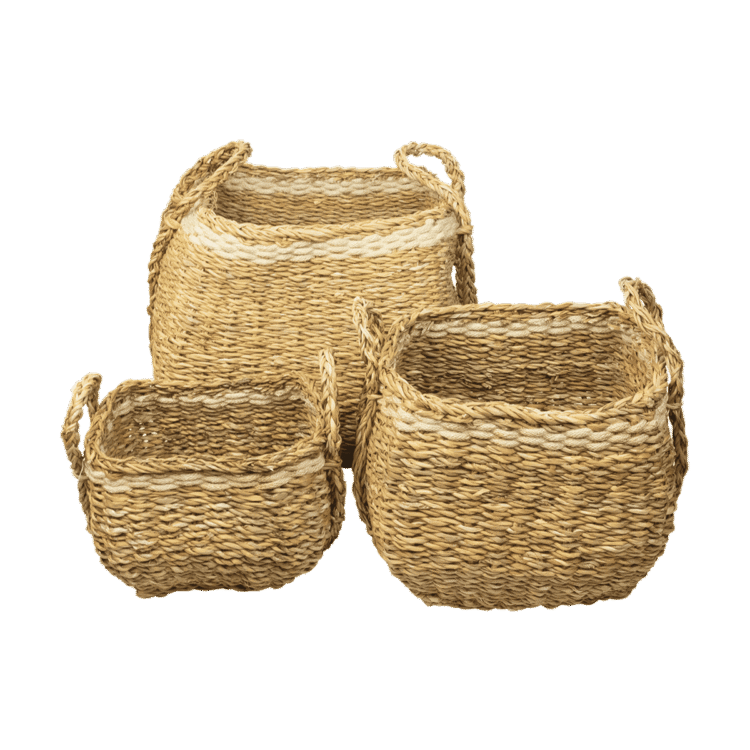 Hogla & Jute Storage Baskets 3pc