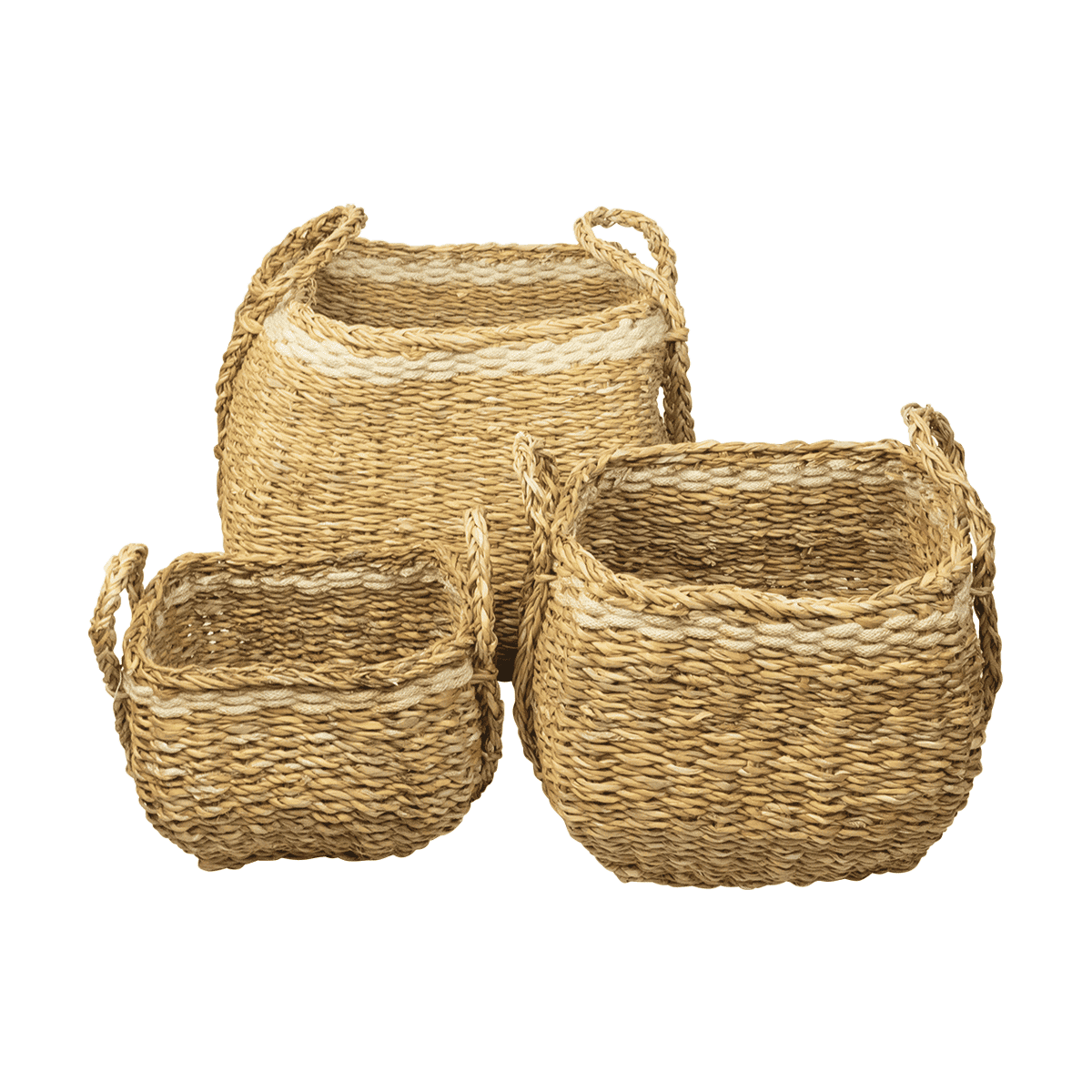 Hogla & Jute Storage Baskets 3pc