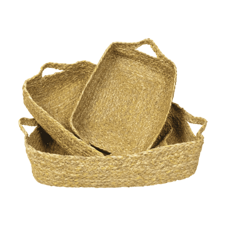 Straw Rectangle Tray 3pc