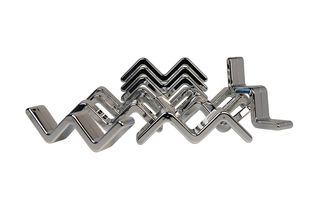 Metallic Silver Stacking Zig Zags 12pc