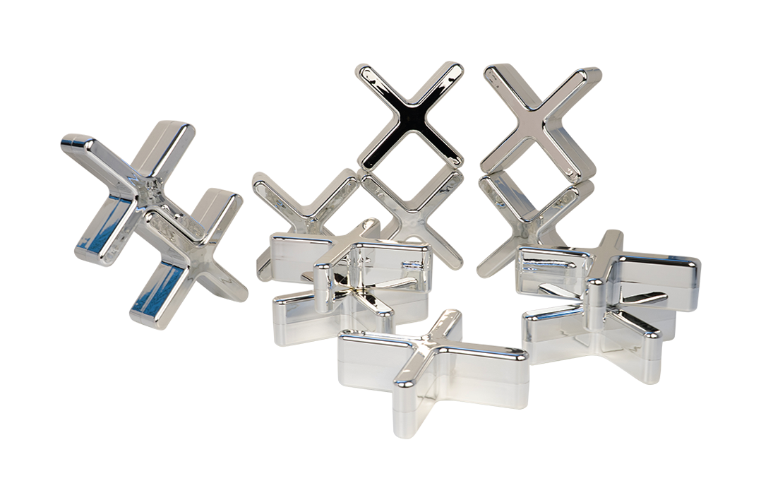 Metallic Silver Stacking Crosses 12pc