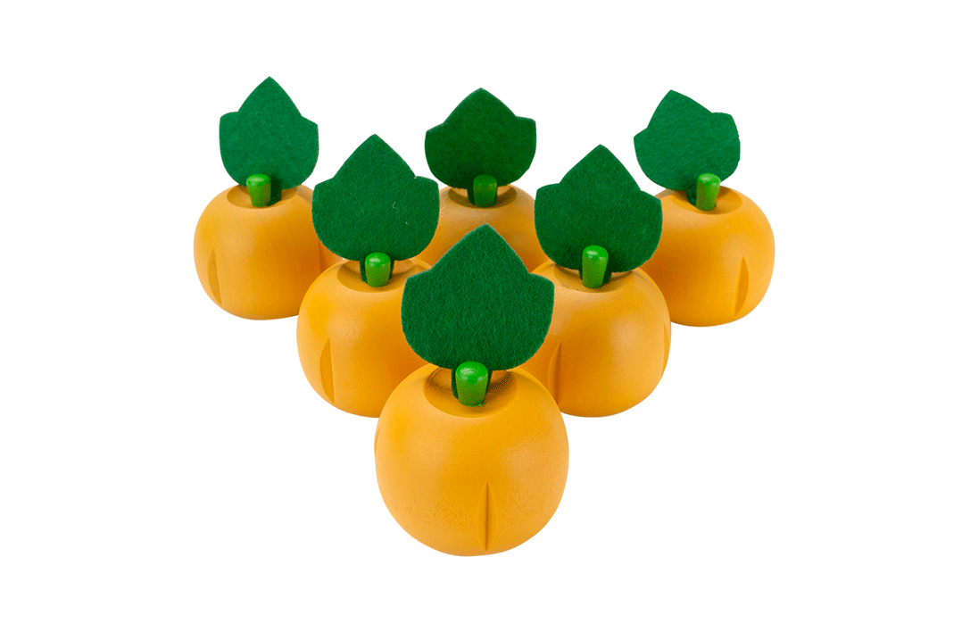 Wooden Pumpkin 6pc