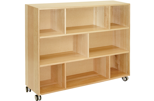 Tas Oak 3 Shelf Display Cupboard with Shelf Separators