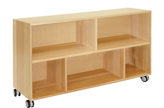 Tas Oak 2 Shelf Display Cupboard with Shelf Separators