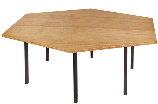 Tas Oak Hardwood Hexagonal Table