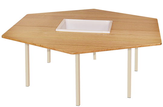 Tas Oak Hardwood Hexagonal Table With Tub
