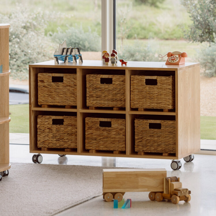 Tas Oak 6 Basket Storage Unit