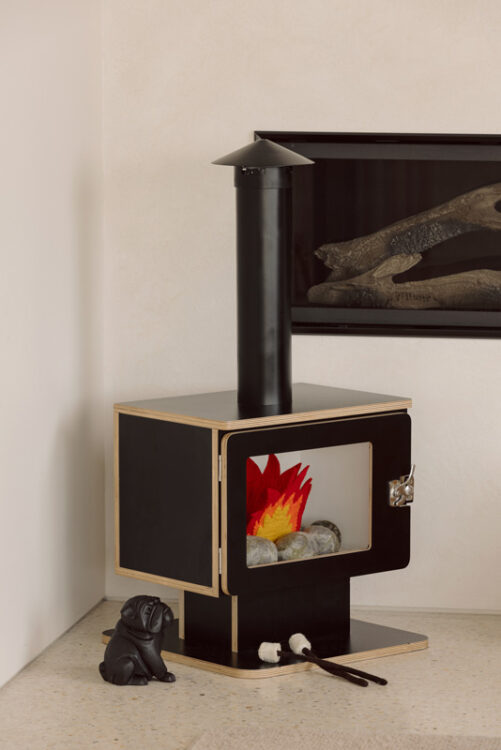 Medium Wooden Bulldog Black