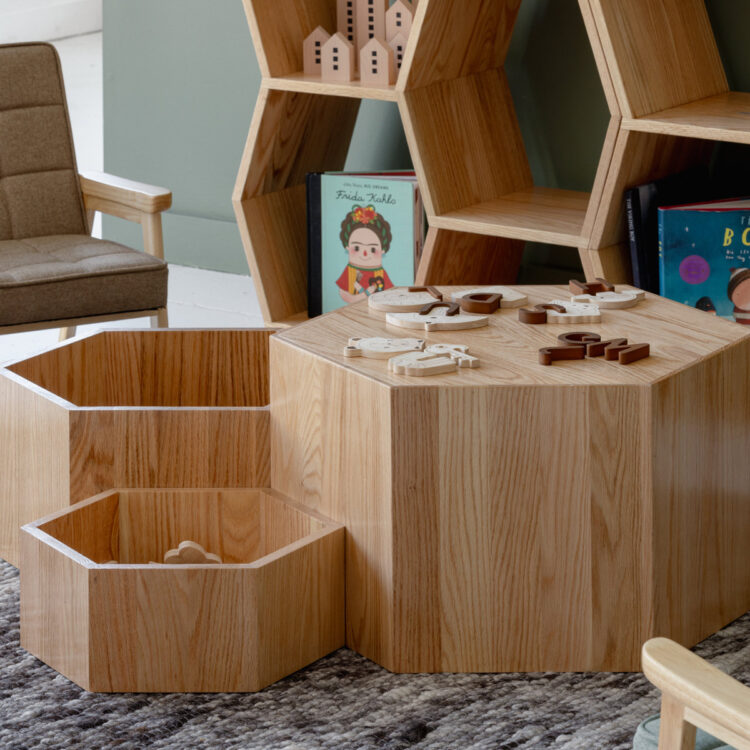 Oak Hexagon Nesting Tables