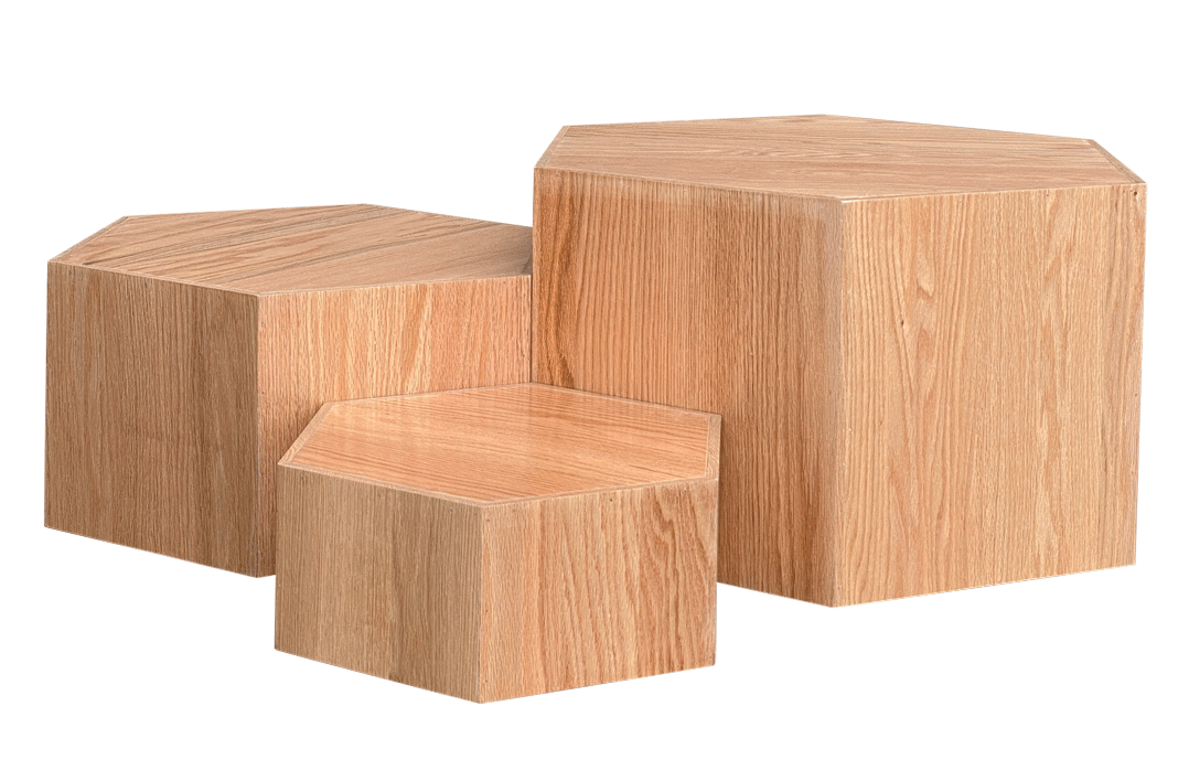Oak Hexagon Nesting Tables