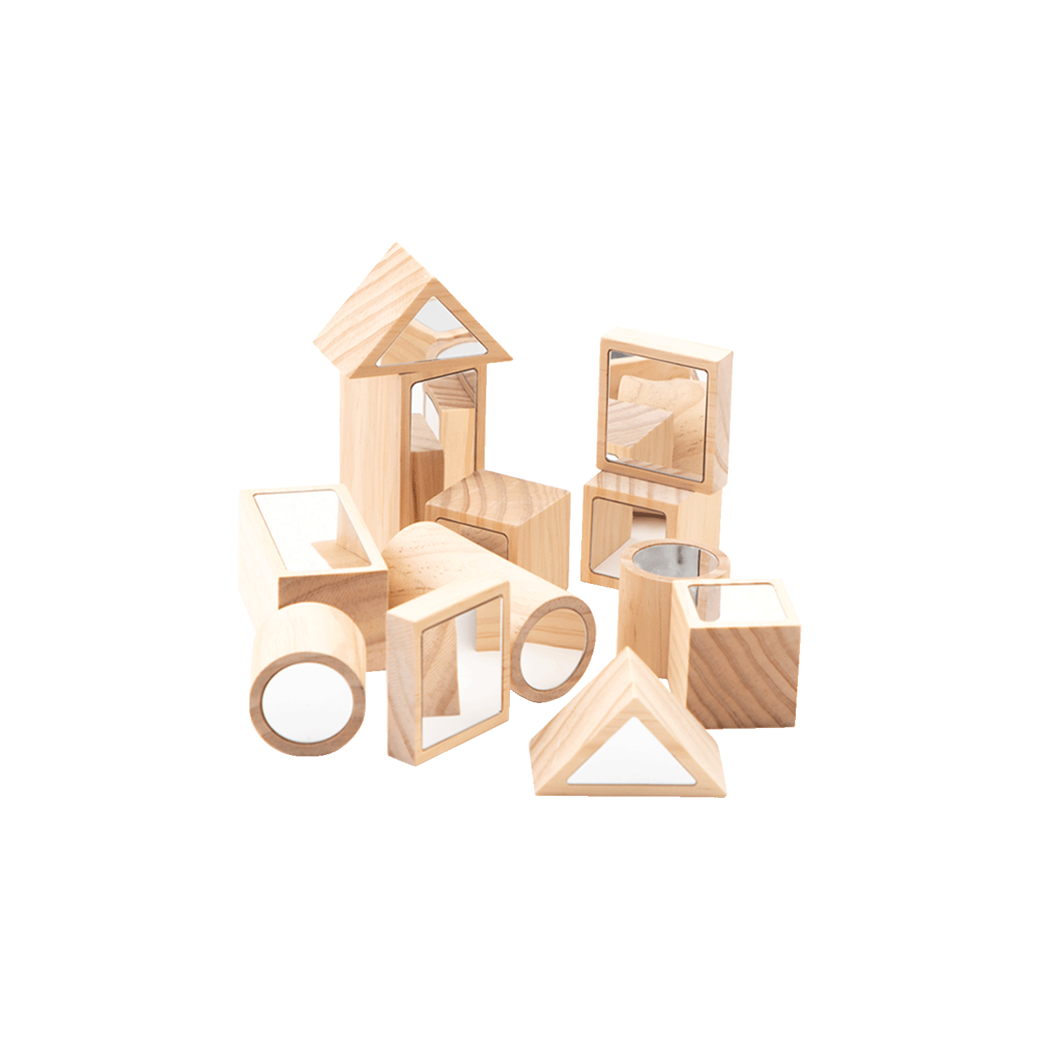 Wooden Mirror Blocks 28pc