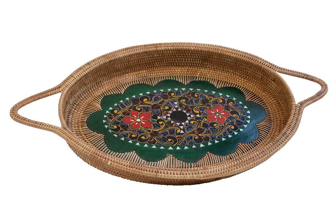 Oval Basket with Inlay