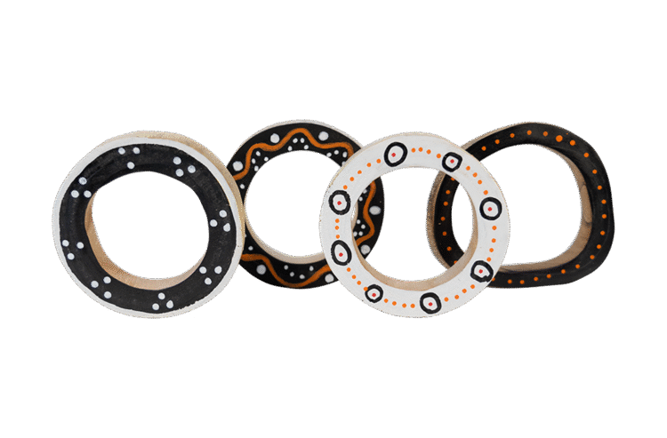 Ring Set Mixed Colours 4pc