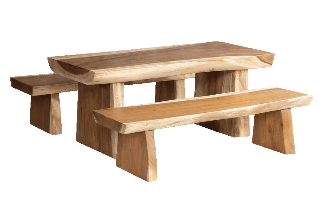Slab Rectangle Table & Benches