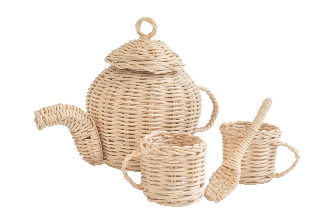 Rattan Tea Set