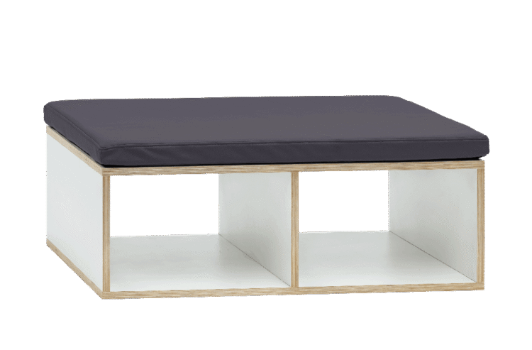 Storage Bench White & Charcoal