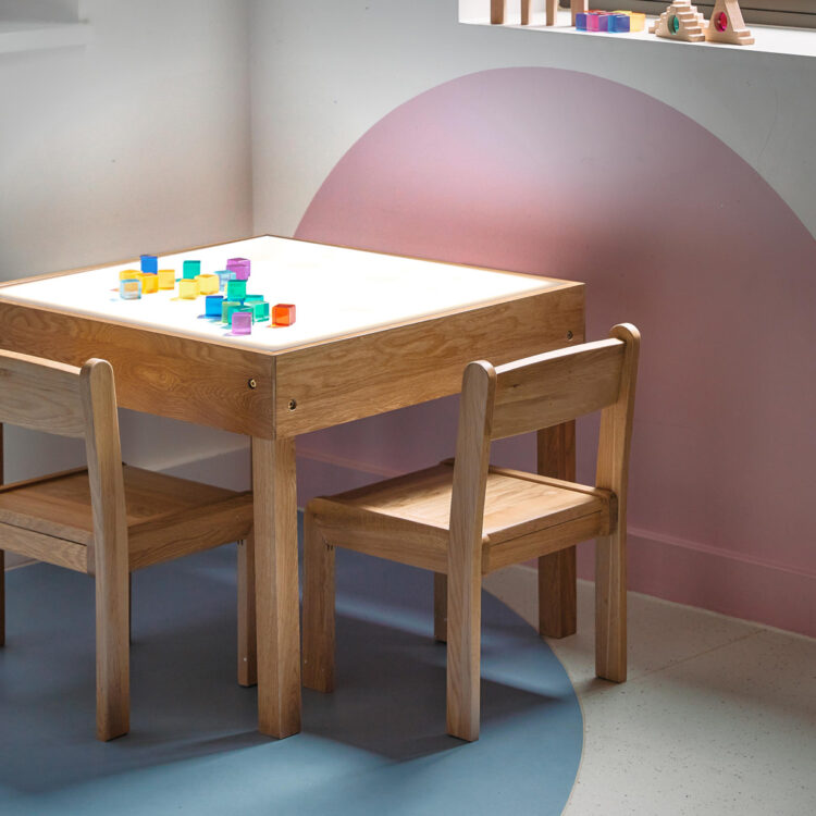 Oak Square Light Table