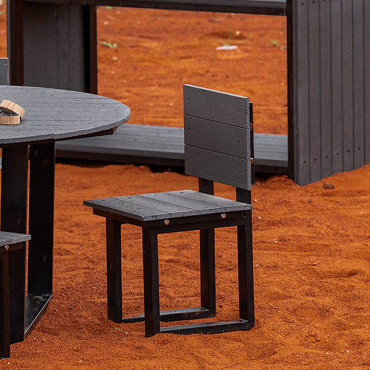 Charcoal U-Frame Outdoor Chairs 2pc