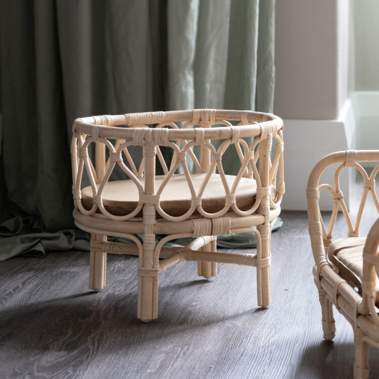 Rattan Children’s Doll Crib