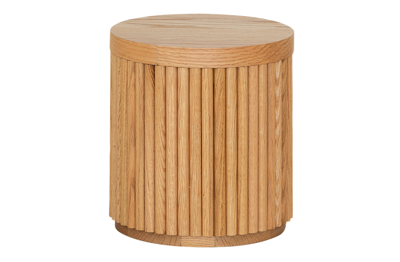 Oak Fluted Stool