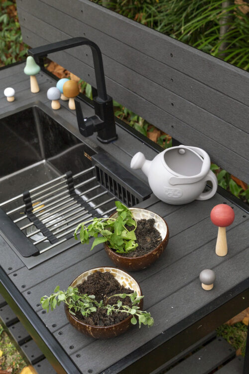 Silicone Watering Can Stone Grey