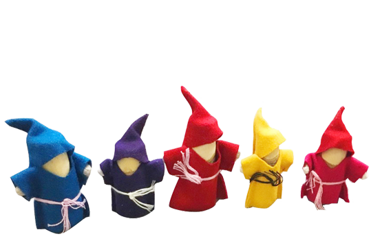Wooden Gnomes 5pc