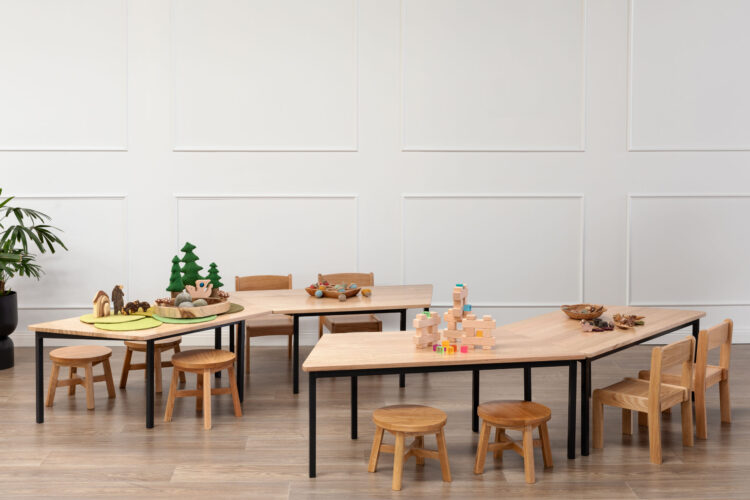 Tas Oak Hardwood Trapezoidal Table