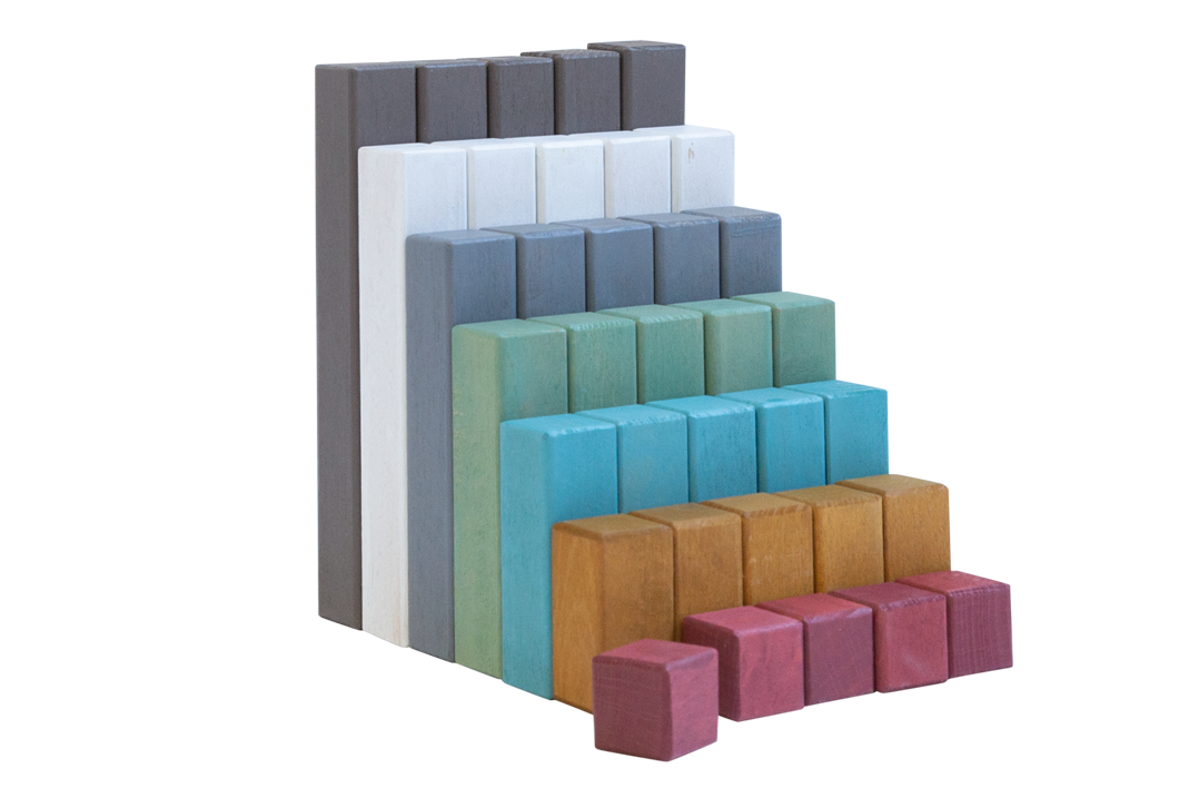 Wooden Step Blocks Earth 35pc