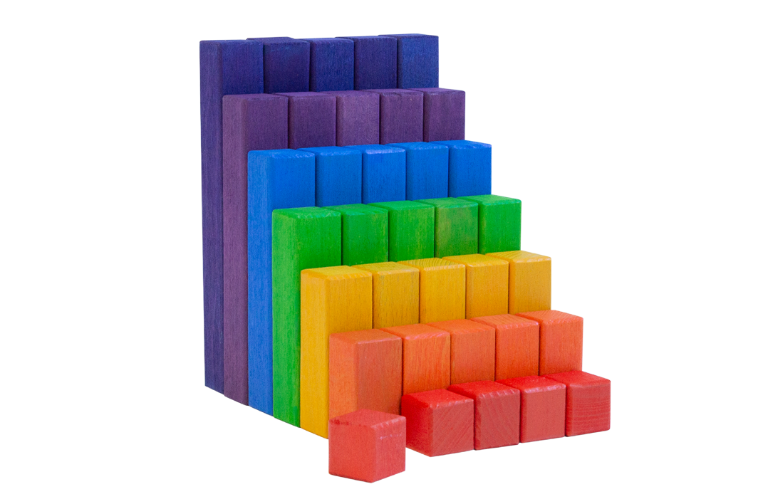 Wooden Step Blocks Rainbow 35pc
