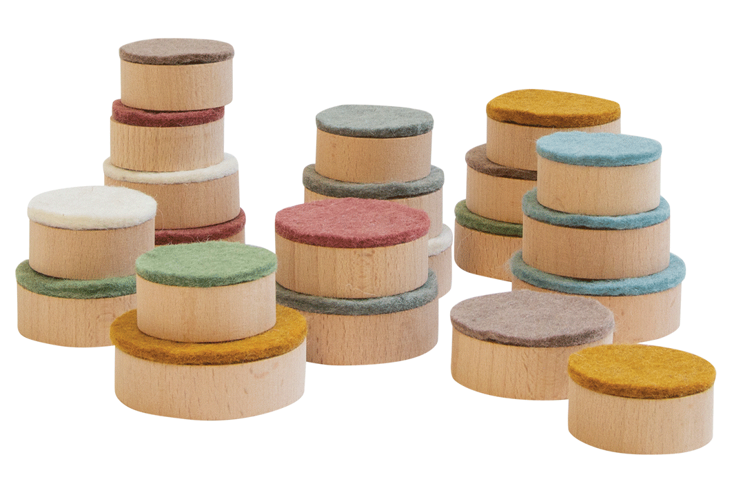 Earth Wood Felt Discs 21pc