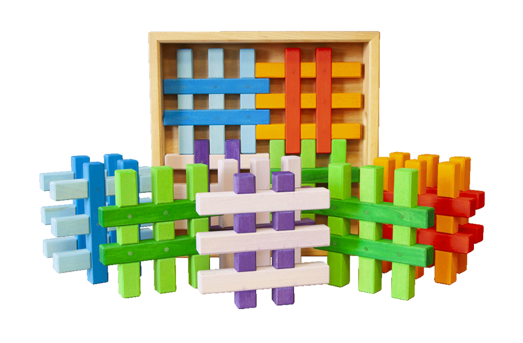 Wooden Colour Grid Blocks