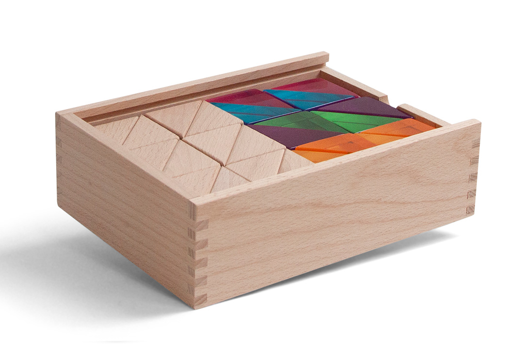 Wood & Lucite Large Triangles 48pc