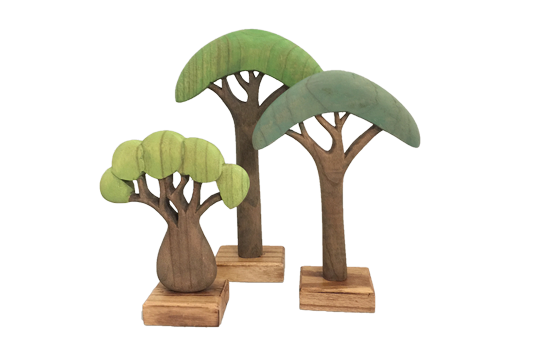 African Trees Colourful 3pc