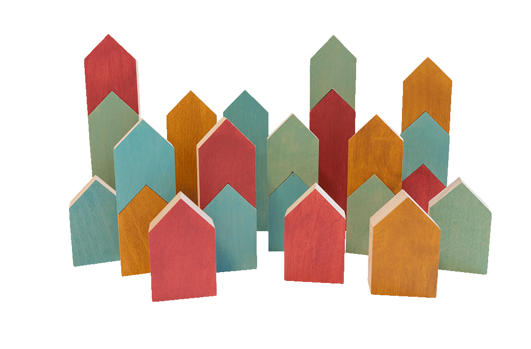 City Scape Wooden Coloured Blocks 22pc