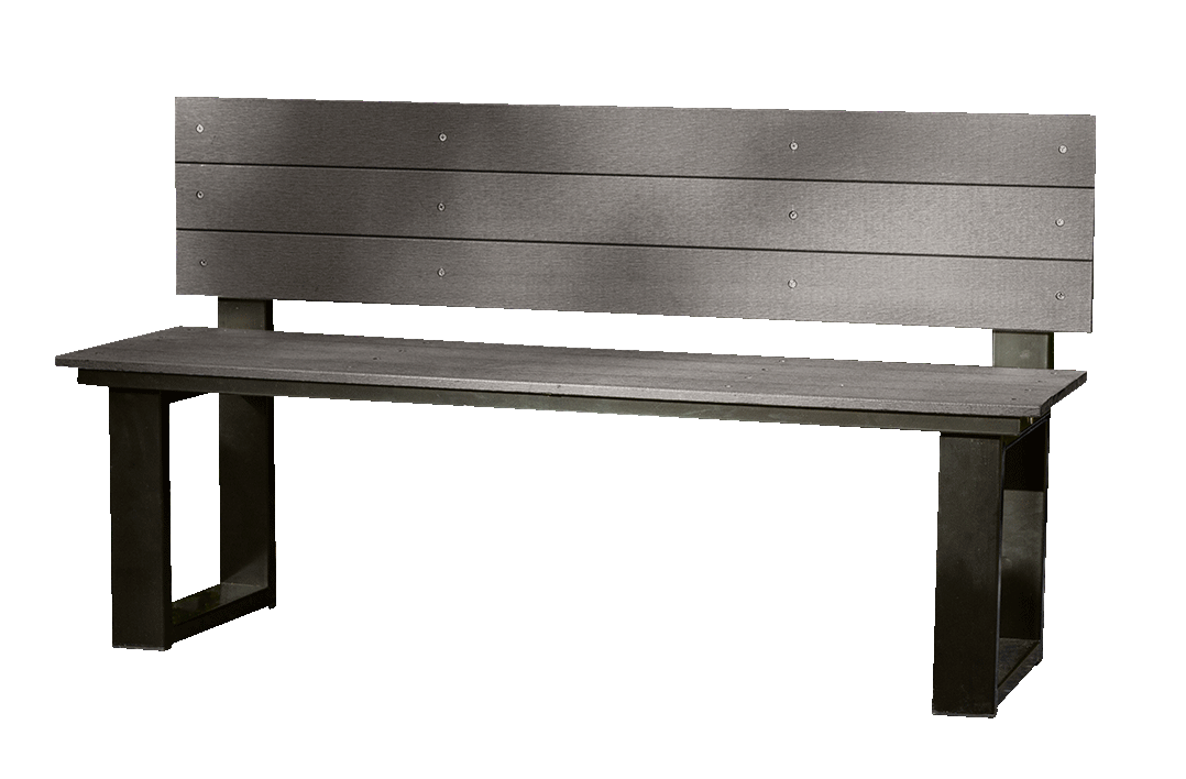 Outdoor U-Frame Benches With Back 2pc
