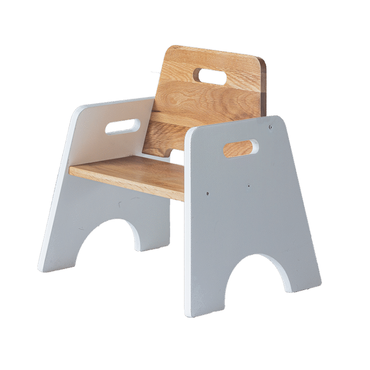 Oak Stackable Toddler Chair - White