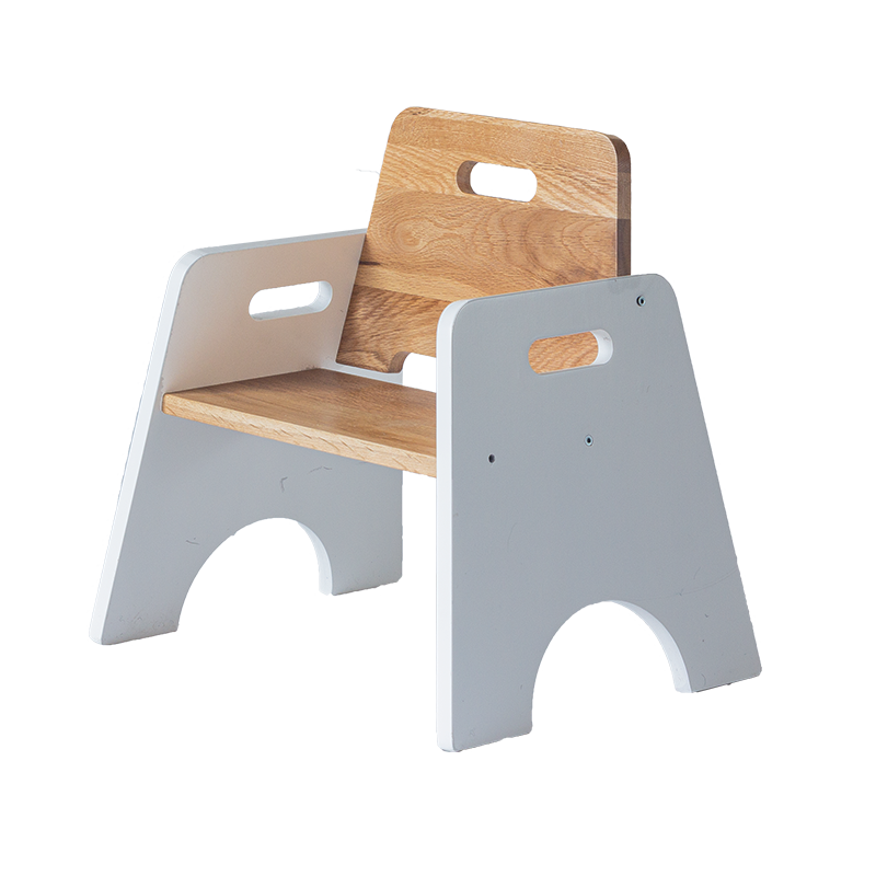 Oak Stackable Toddler Chair - White