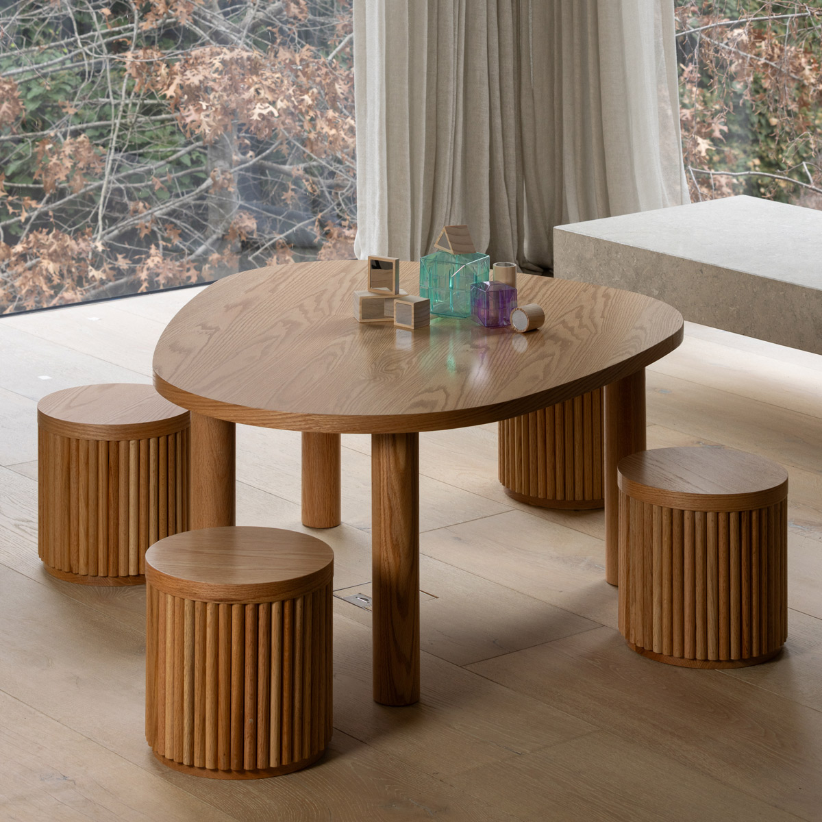 Oak Organic Shape Table